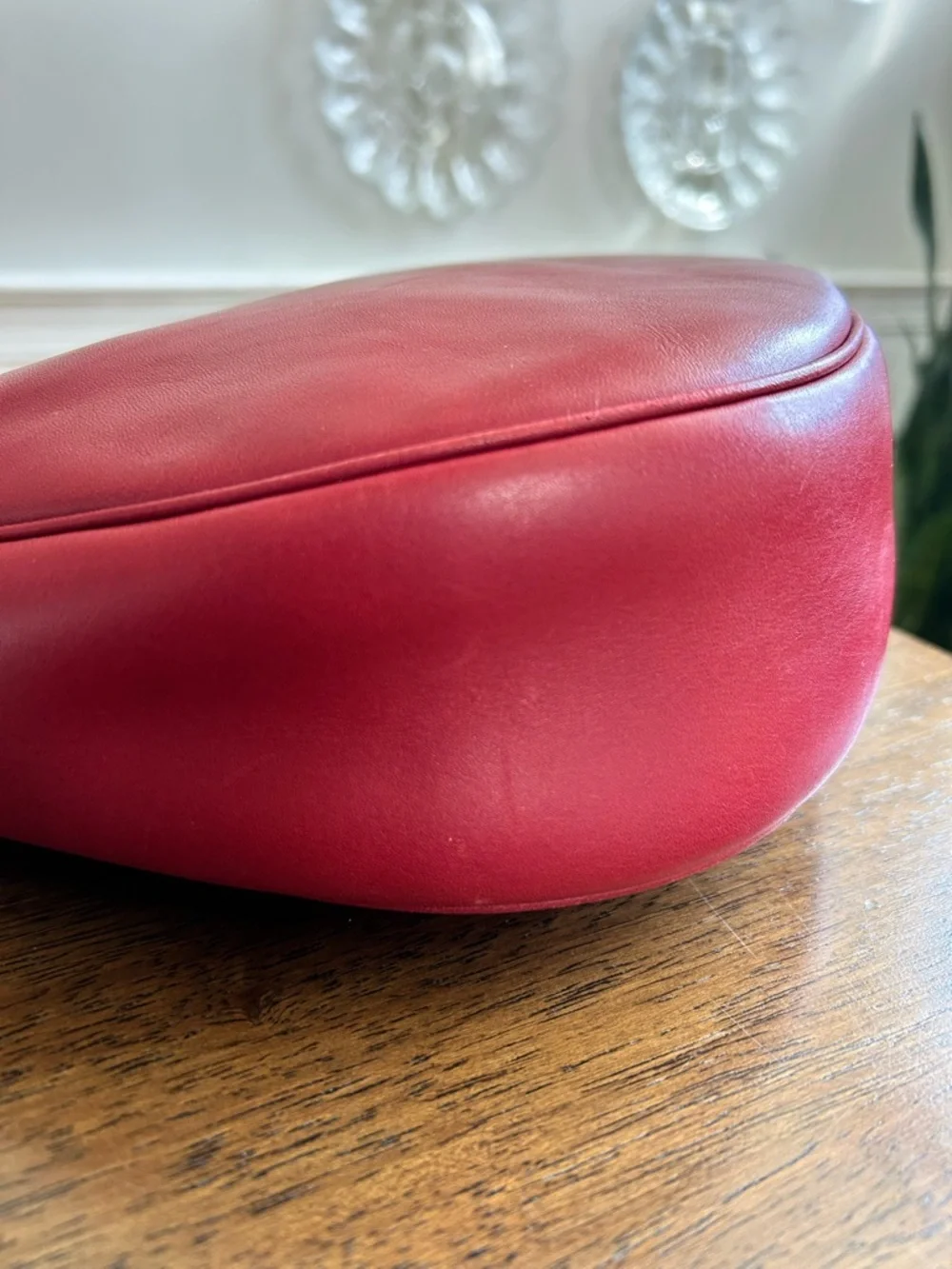 COACH Glove-tanned Leather Mae Nomad Crossbody/Hobo
'Cherry' Red - Picture 10 of 17